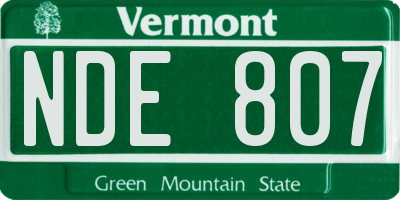 VT license plate NDE807