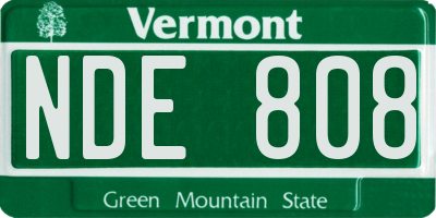 VT license plate NDE808