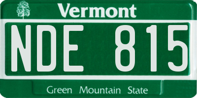VT license plate NDE815