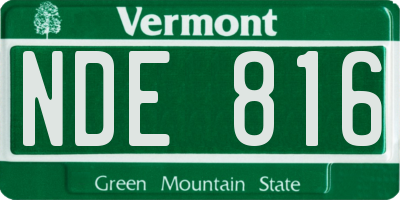 VT license plate NDE816
