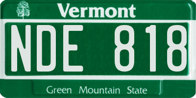 VT license plate NDE818
