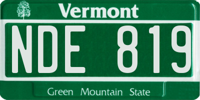 VT license plate NDE819