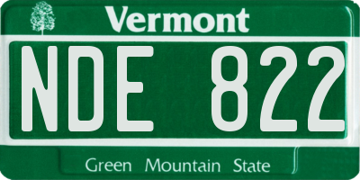 VT license plate NDE822