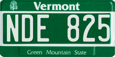 VT license plate NDE825
