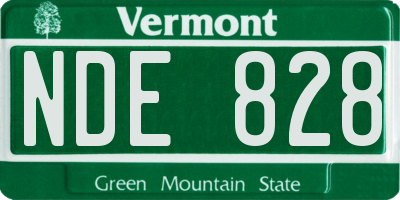 VT license plate NDE828