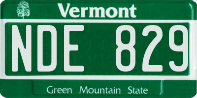 VT license plate NDE829