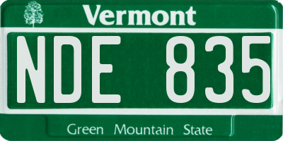 VT license plate NDE835