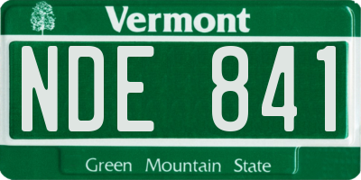 VT license plate NDE841