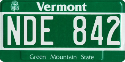 VT license plate NDE842