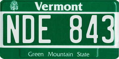 VT license plate NDE843