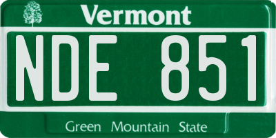 VT license plate NDE851