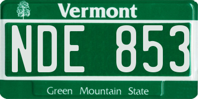 VT license plate NDE853