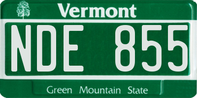 VT license plate NDE855