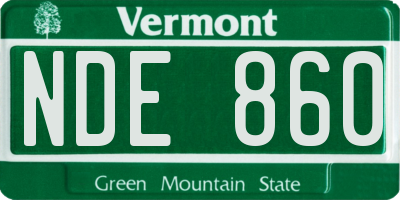 VT license plate NDE860