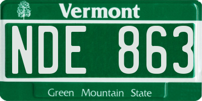 VT license plate NDE863