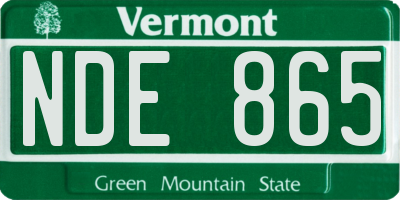 VT license plate NDE865