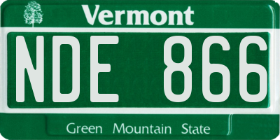 VT license plate NDE866