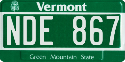 VT license plate NDE867