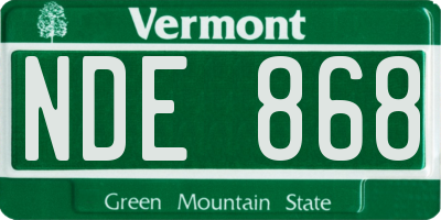 VT license plate NDE868