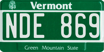 VT license plate NDE869