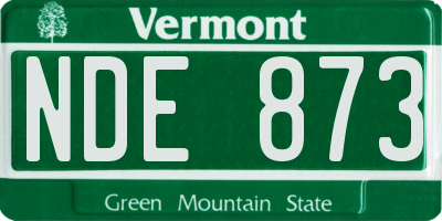 VT license plate NDE873