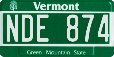 VT license plate NDE874