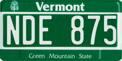 VT license plate NDE875