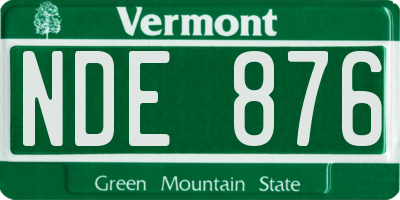 VT license plate NDE876
