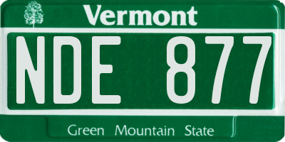 VT license plate NDE877