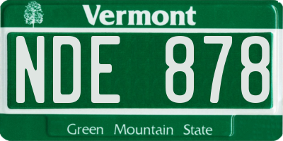 VT license plate NDE878