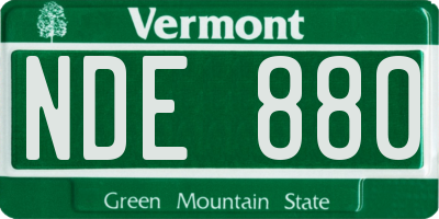 VT license plate NDE880