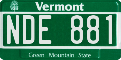 VT license plate NDE881