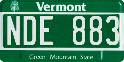VT license plate NDE883