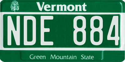VT license plate NDE884