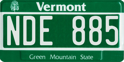VT license plate NDE885