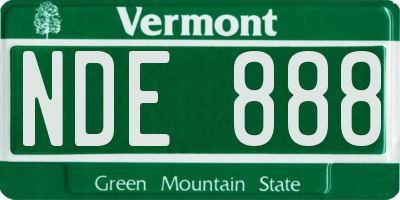 VT license plate NDE888