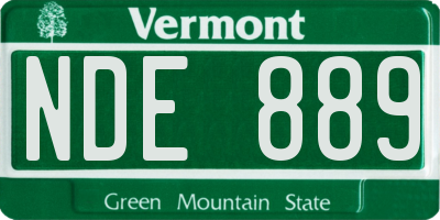 VT license plate NDE889