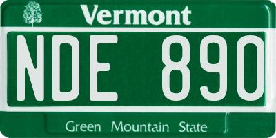 VT license plate NDE890