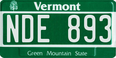 VT license plate NDE893