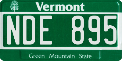VT license plate NDE895