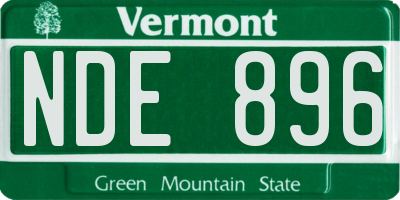 VT license plate NDE896