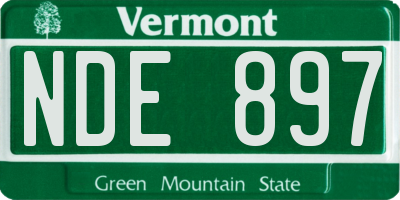 VT license plate NDE897