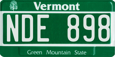 VT license plate NDE898