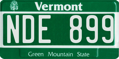 VT license plate NDE899