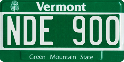 VT license plate NDE900