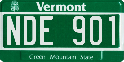 VT license plate NDE901