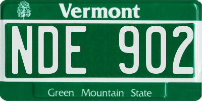 VT license plate NDE902