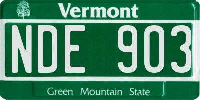 VT license plate NDE903