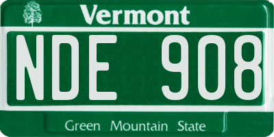 VT license plate NDE908