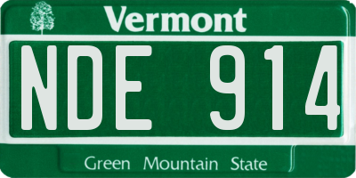 VT license plate NDE914